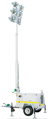 Κινητοί πύργος φωτισμού γεννητριών Perkins/ρυμουλκό, 1000Wx6 9m